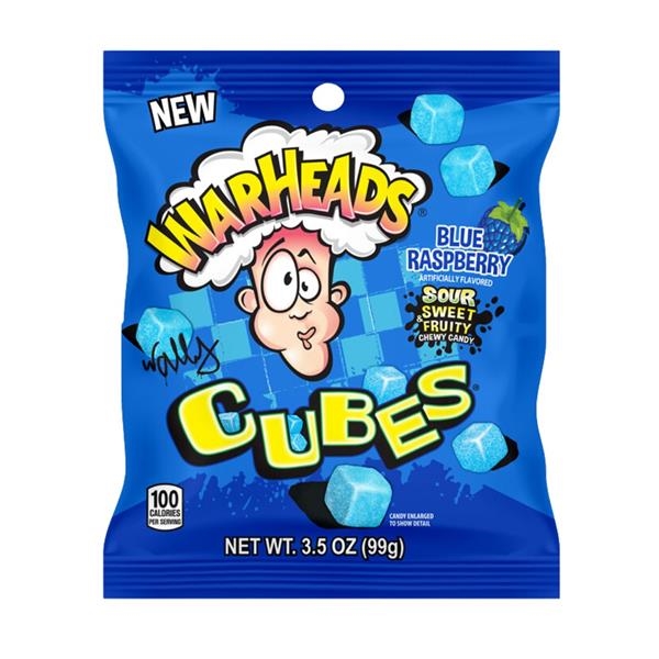 Warheads Blue Raspberry Cubes 99 gr x 12 pc