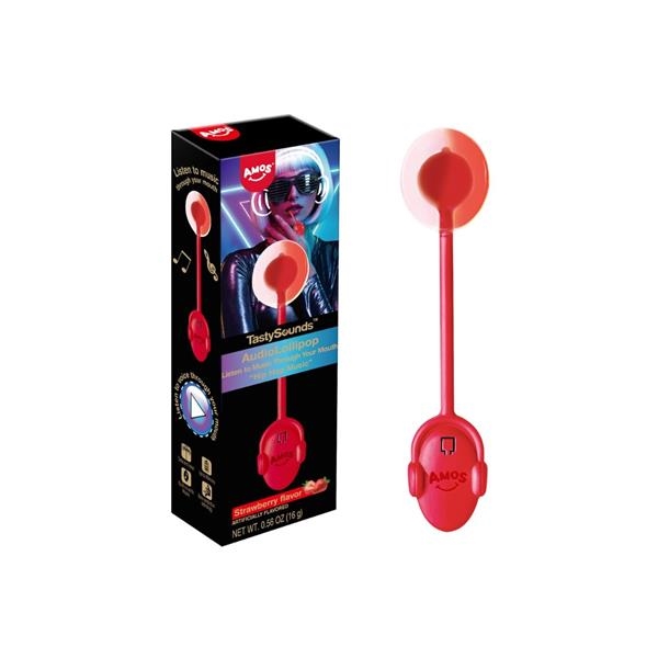 TastySounds Sucette Fraise avec musique Hip Hop 16 gr x 12 pc (cotisation environnementale)