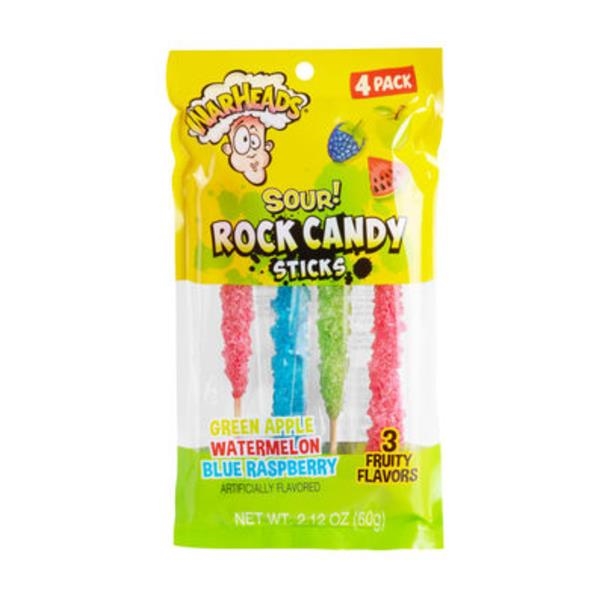 Warheads Sour! Rock Candy Sticks 60 gr x 12 pc