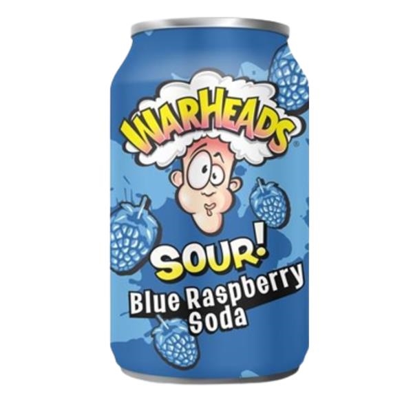 Warheads blue raspberry sour soda 330 ml x 12 pc
