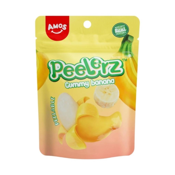 Amos Peelerz Gummy Candy - Banana 65 gr x 24 pc